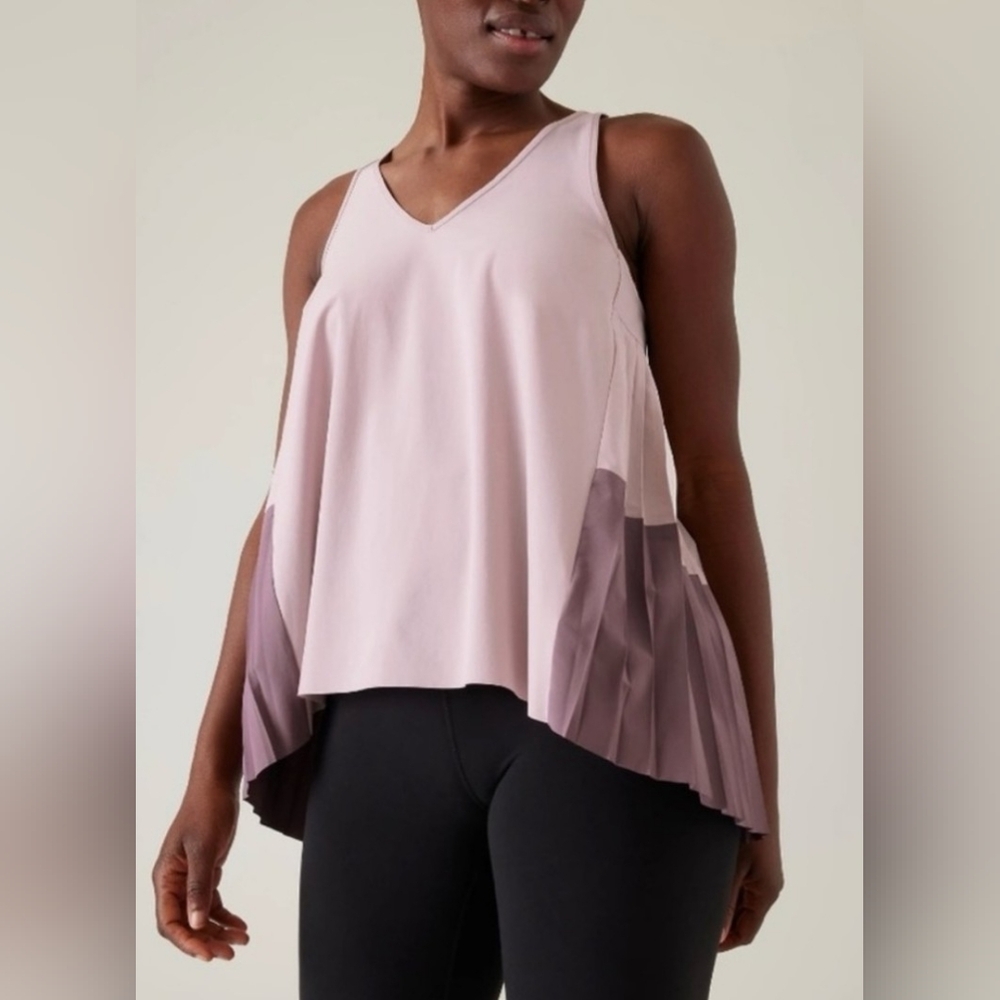 Athleta Swing Forward Pleated Tank In Smoked Mauve Size S - Picture 2 of 8